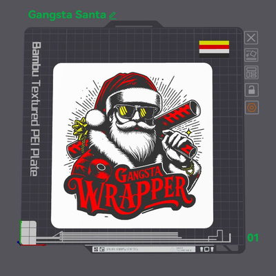 gangsta involucro santa clausola by wizard7741 arte 2d vacanza natale decorazione 3d print model - Mito3D