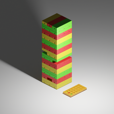 planche jeu jenga tictactoe modèle by ange déchu jouets jeux jeu plateau accessoires société fête 3d print model - Mito3D