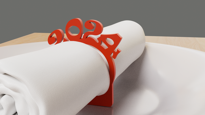 ringnap2024 by paolobonidesign household decor year napkin ring nye dinner 3d print model - Mito3D