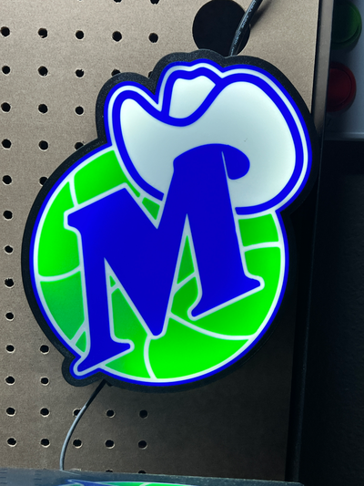 dallas mavericks logo lighbox by lurey art signs & logos lightbox sign nba 3d print model - Mito3D