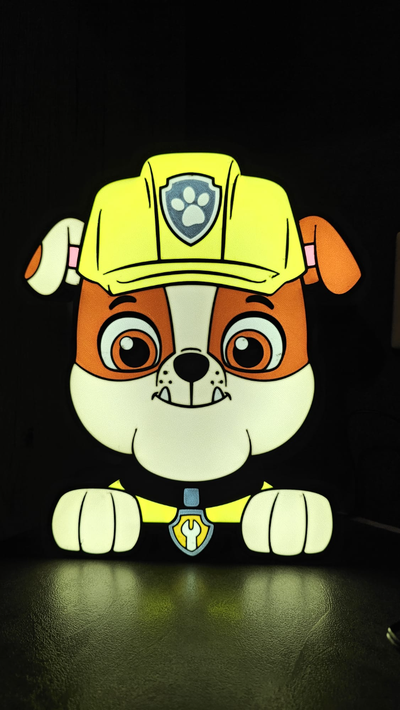 pfote patrouillieren schutt leuchtkasten by manuel kunst 2d pawpatrol led lampe box 3d print model - Mito3D