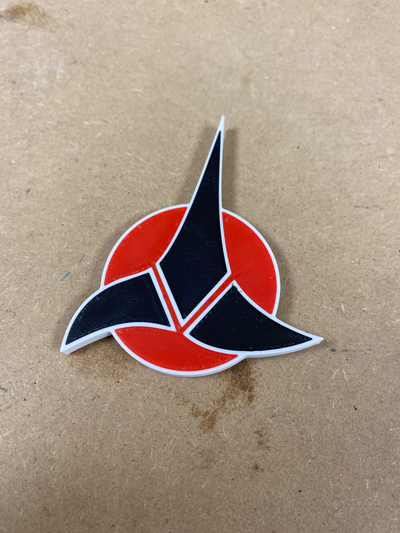 étoile randonnée klingon aimant by gadget 3d art panneaux logos logo frigo 3d print model - Mito3D
