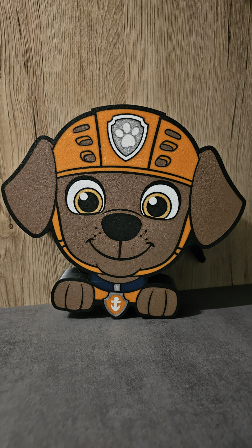 paw patrol zuma lightbox by manuel-p art 2d pawpatrol lamp led box 3D print model - Mito3D