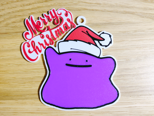 pokemon ditto's christmas costume by tomsky000 household decor tree ornament ditto merry 3d print model - Mito3D