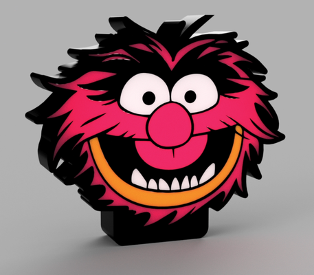 animal muppets led lamp by beetee 3d art signs & logos muppet puppet puppets drums 70s 80s 90s television tv movie movies funny crazy ledlamp light box lightbox 3d print model - Mito3D