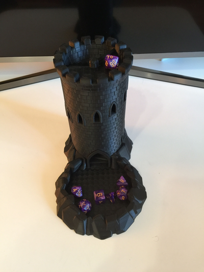 castle dice tower by fireboy02 toys & games board dnd game 3d print model - Mito3D