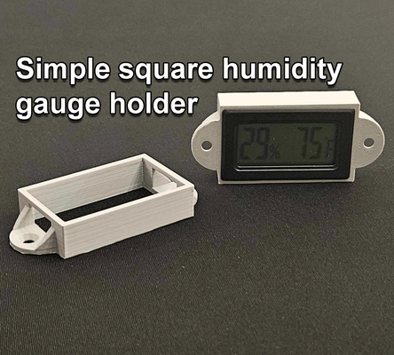 simple square humidity gauge holder by jf-villemure tools organizers sensor hydrometer hydrometerholder mount 3d print model - Mito3D