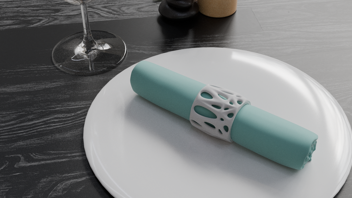 poignée récif élégant serviette table titulaire soutien inspiré by complexe textures of corail récifs paolobonidesign ménage décor ocean inspired vaisselle conception marin accessoire texturé sea themed ustensiles cuisine durable 3d print model - Mito3D