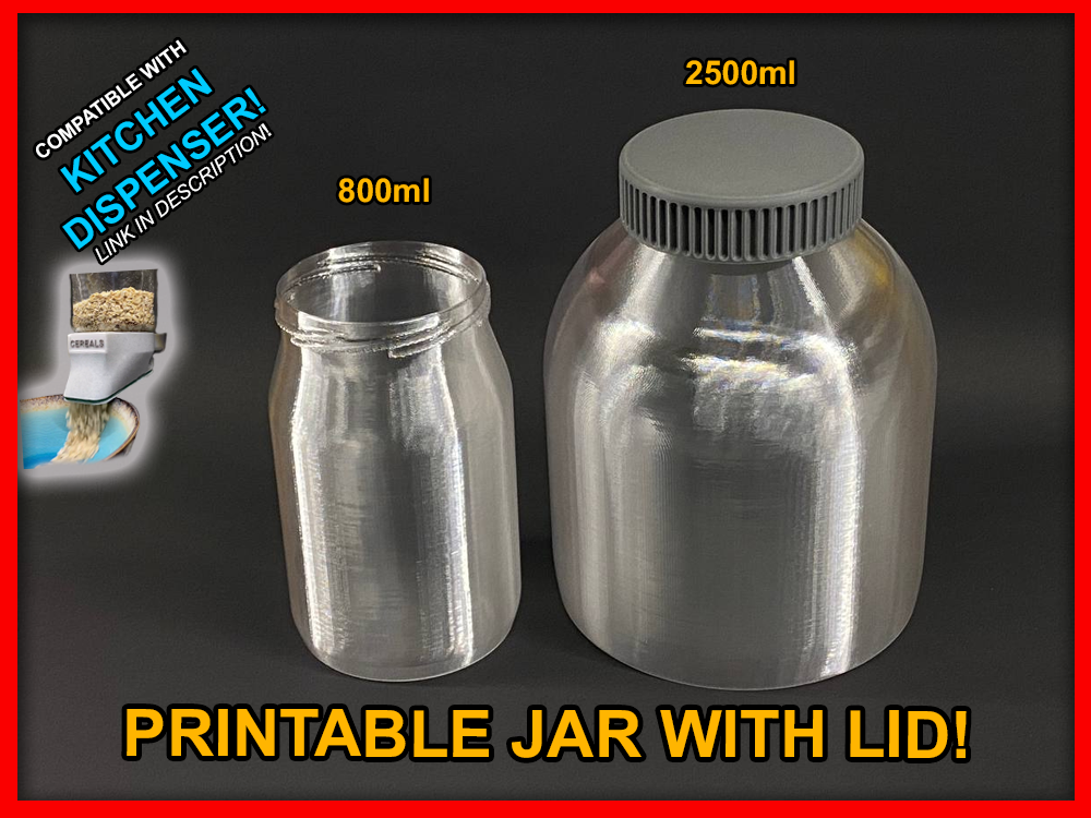 printable jar 800ml+2500ml lid by wing-art household house models vasemode container box store bucket vasemod vasemodeprint vasemodeprinting glas storage dispenser kitchen kueche kuechehelfer kuechenhelfer behaelter flasche flaschen einmachglas deckel verschluss cereal cerealbox cereals coffee bar gadgets home accessories bowl tools cooking easy kitchenaccessory table tool organizer kitchenorganization kitchenorganizer accessory 3D print model - Mito3D