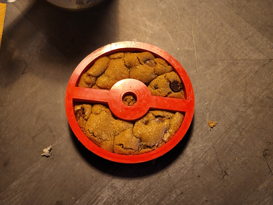 pokeball biscuit coupeur remixé by nweishar ménage maison modèles pokémon cuisinier 3d print model - Mito3D