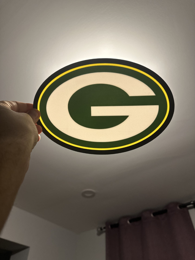 green bay packers light box by dylanslightboxes hobby & diy electronics greenbay led lamp lightbox 3d print model - Mito3D