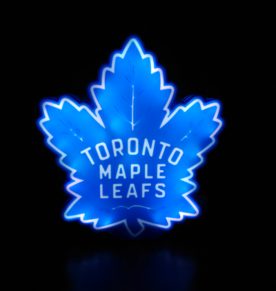 toronto maple leafs light box by l3d art signs & logos leaves nhl hockey team teams led ledlight ledbox lightbox lamp 3d print model - Mito3D