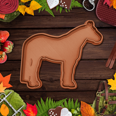 cavallo trimestre biscotto taglierina francobollo by indibili passatempo fai natale 2023 2024 natale christmascookiecutter timbro biscotti frese cookiescutter cookiesstamp equitazione indietro quarterhorse pony argilla utensili 3d print model - Mito3D