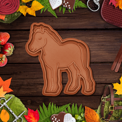 cavallo minifoal biscotto taglierina francobollo by indibili passatempo fai natale 2023 2024 biscotti natale christmascookiecutter timbro frese cookiescutter cookiesstamp argilla equitazione indietro pony puledro mini 3d print model - Mito3D