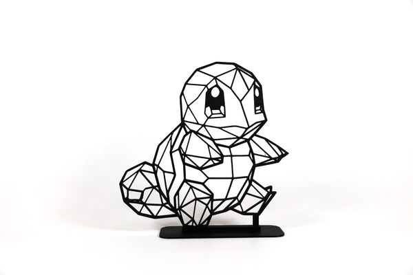 geometric poly squirtle by phaseworksca art sculptures anime pokemon red blue yellow nostalgia 90s gameboy nintendo display nostalgic decor decoration nerd geek gift gamer 3d print model - Mito3D