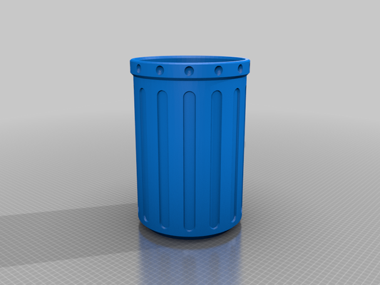 trash walker large bin remixed by mediaman3d household house models wastebin trashcan thingiverse 3d print model - Mito3D