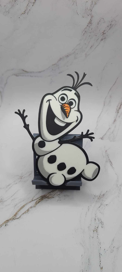 festoso olaf pupazzo neve by zipzapprint arte 2d reinedesneiges 3d print model - Mito3D