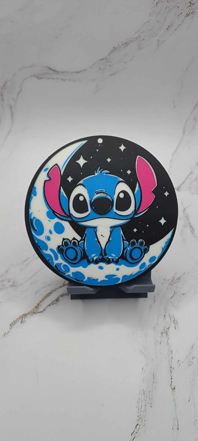 cucire on mezzaluna luna by zipzapprint arte 2d liloandstitch disney 3d print model - Mito3D