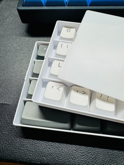 simple keycap stackable storage box by jerich0 hobby & diy electronics keycaps keyboard computer accessories keychron k7 k9 3d print model - Mito3D