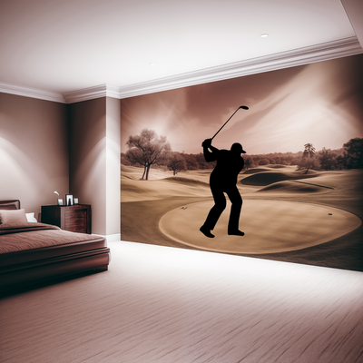 golfspieler silhouette by jeff hoffnungsvoll kunst zeichen logos rückschwung golf 3d print model - Mito3D