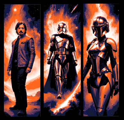 star wars characters cassian andor captain phasma sabine wren - fan art set of 3 bookmarks by mclanesmemories 2d book mark marker bookmarker hueforge starwars 3d print model - Mito3D