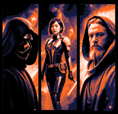 star wars characters kylo ren sabine wren obi-wan kenobi - fan art set of 3 bookmarks by mclanesmemories 2d starwars obi book mark marker bookmark 3d print model - Mito3D