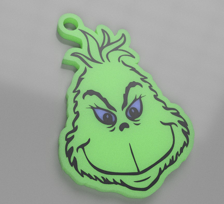 llavero grinch navidad tema by alexandre pasión 3d impresora accesorios llave chaveiro 2024 3d print model - Mito3D