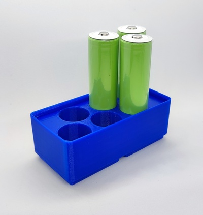 18650 batería gridfinity envase by hombre herramientas organizadores soporte 18650batteryholder 3d print model - Mito3D