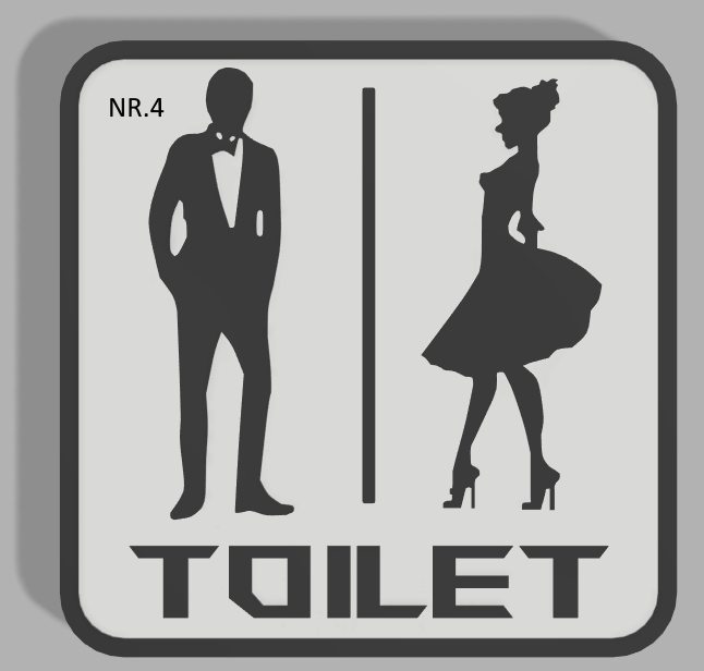 toiletsign elegant by dengamleninja art signs & logos toilet sign 3D print model - Mito3D