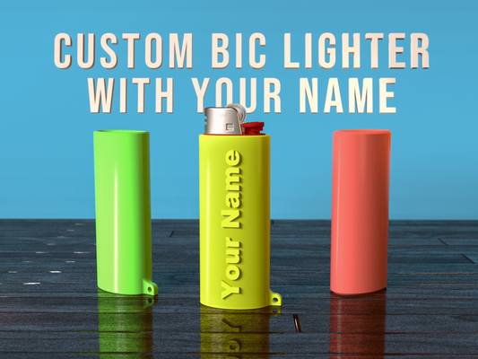 personalizado bic encendedor mangas by tristemente pasatiempo bricolaje diy grande biclighter caso funda soporte tu nombre personalizable 3d print model - Mito3D