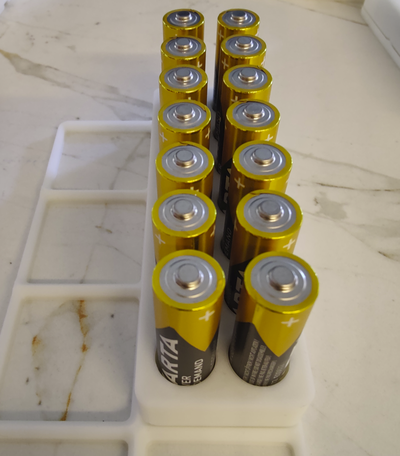 aa battery box - gridfinity by djinyus tools organizers 3d print model - Mito3D