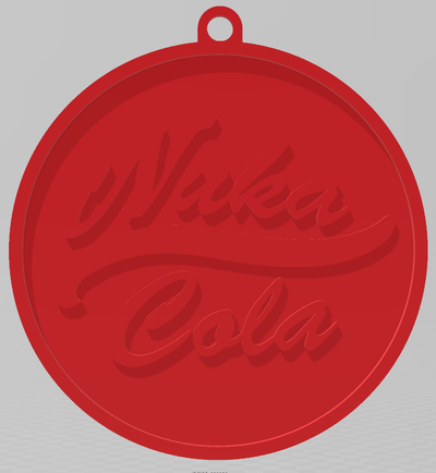 easy to print fallout inspired nuka-cola christmas tree ornament decoration by cornerstone 3d household festivities christmastree christmasornament ornaments christmasornaments treeornament treeornaments fallout3 fallout4 falloutnewvegas vegas nuka cola ornamanet 3d print model - Mito3D