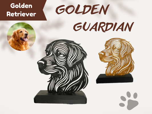 golden retriever silhouette by 3dprintsmom art 2d dog decoration wall decor labrador 3d print model - Mito3D