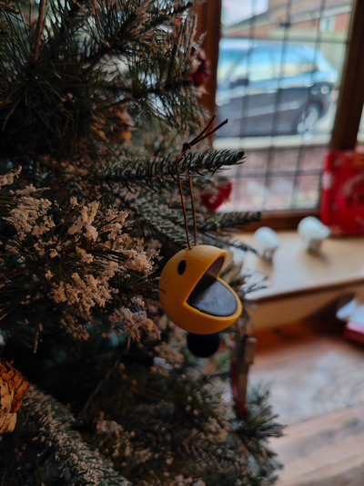 pacman natale albero ornamento by granchio domestico arredamento palla 3d print model - Mito3D