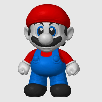 mario remixato by olle3d arte sculture super italiano nes rpg alto poli multicolore 3d print model - Mito3D