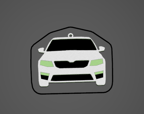 keychain octavia 3 vrs by mz3d art coin & badges rs skoda 3d print model - Mito3D