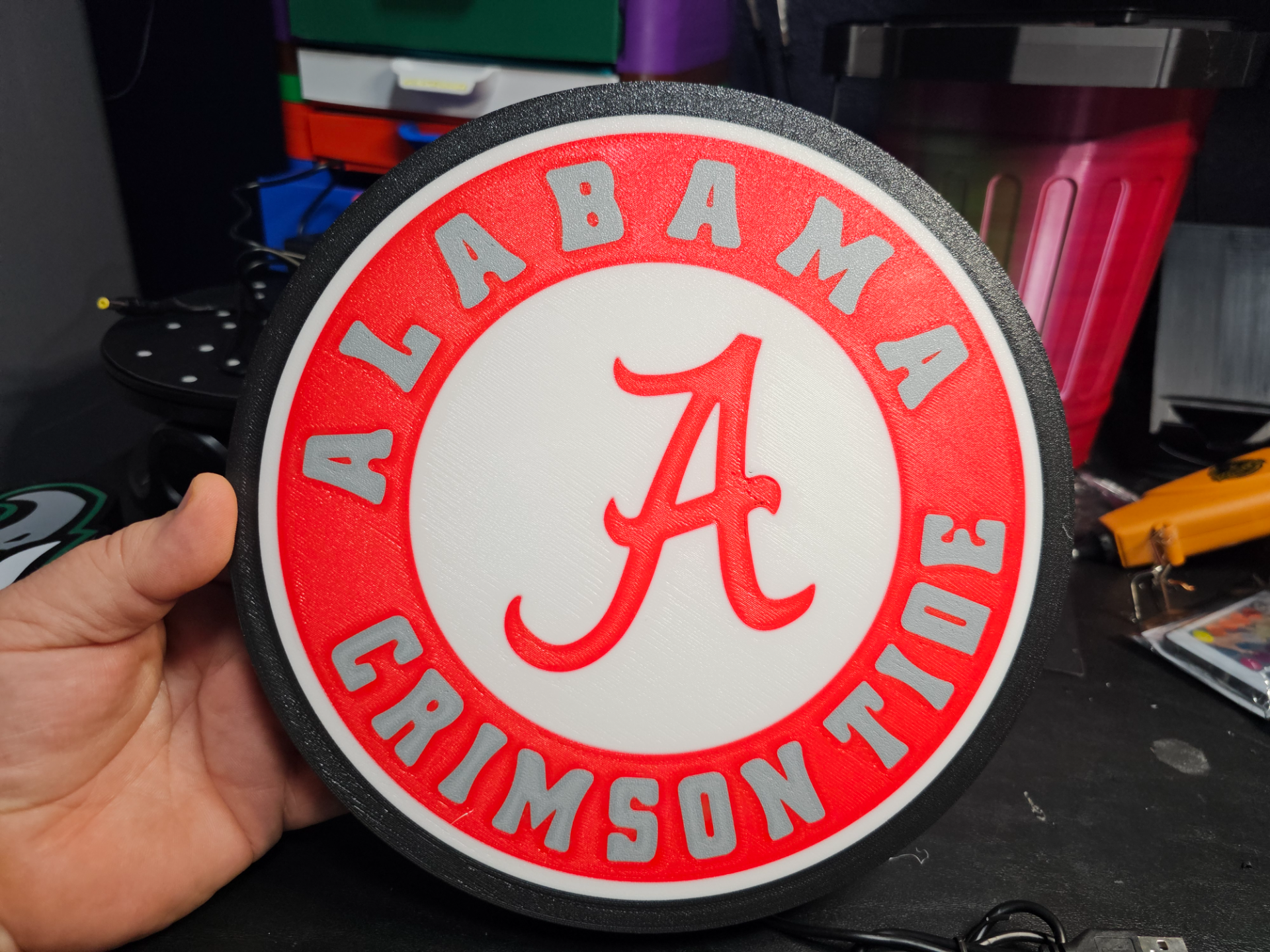 alabama traş bıçakları ışık kutu by joshdusseau sanat işaretler logolar razorback ncaa rulo gelgit 3D print model - Mito3D