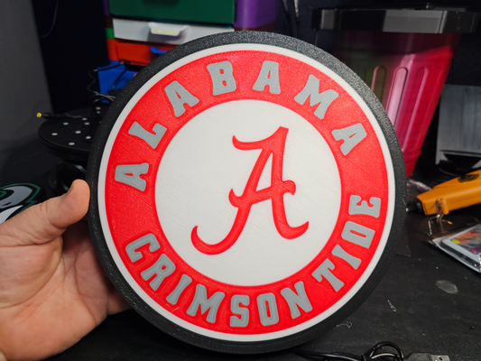 alabama rasoir lumière boîte by joshdusseau art panneaux logos ncaa rouleau marée 3d print model - Mito3D