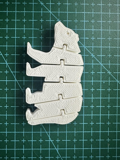 flexi bär by stck kunst zeichen logos spielzeug 3d schreibtisch desktop drucken tier diy kinder modell artikuliert flexibel printinplace drucken anfänger 3d print model - Mito3D