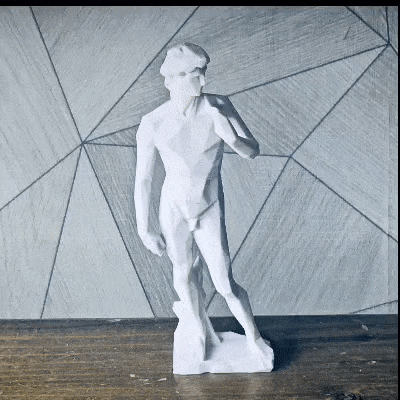 poly david of michelangelo remixed by vhart0 art sculptures lowpoly lowpolyart 3d print model - Mito3D