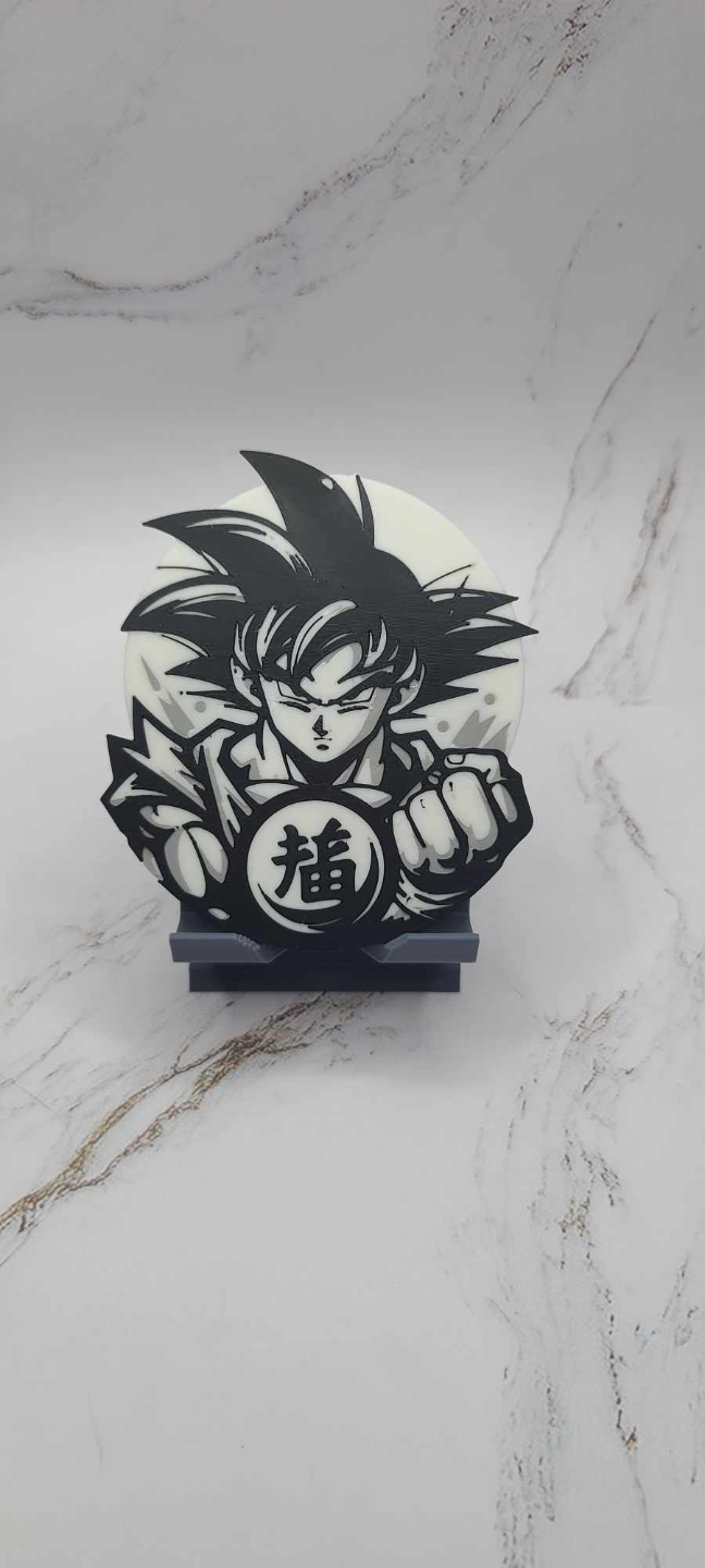 goku power pose sculpture by zipzapprint art 2d dragon ball son ornament 3D print model - Mito3D