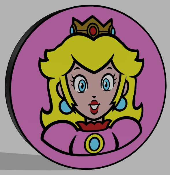 prinzessin pfirsich leuchtkasten by antoinehendrick1987 kunst zeichen logos logo mario 3D print model - Mito3D