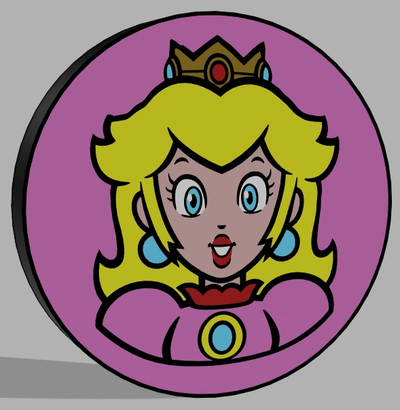 princess peach lightbox by antoinehendrick1987 art signs & logos sign logo mario 3d print model - Mito3D