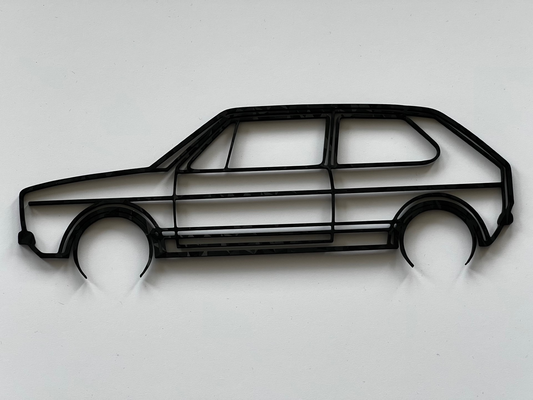 volkswagen mki mk1 golf mur art silhouette by xmonikerx 2d vw 3d print model - Mito3D