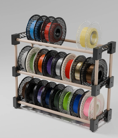 modular filamento carretel prateleira by miker73 3d impressora acessórios organizador estante armazenamento 3d print model - Mito3D