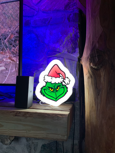 grinch led lightbox by darksidedesignstudios art signs & logos christmas xmas 2023 3d print model - Mito3D