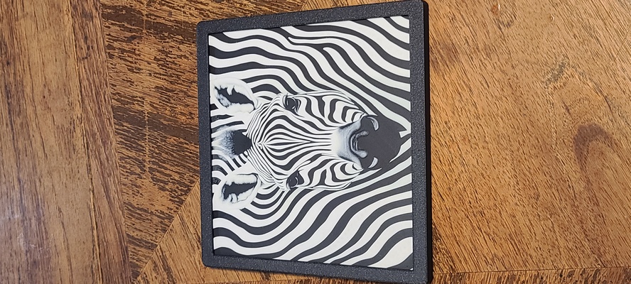 zebra hueforge 200x200 frame by dohara1985 art models colorchange 3d print model - Mito3D