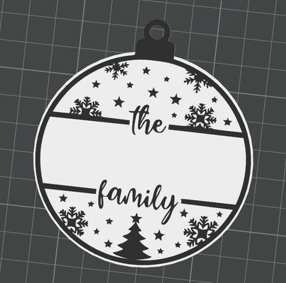 personalisiert weihnachten ball ornament familie hinzufügen familien zuletzt by freisetzung flotte haushalt dekor einstellen ornamente leer baum dekoration urlaub andenken traditionen festlich angepasst saisonal 3d print model - Mito3D