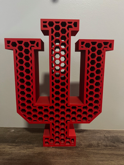 indiana universidad iu panal logo by matthewsrr arte señales logos hoosiers hoosier 3d print model - Mito3D