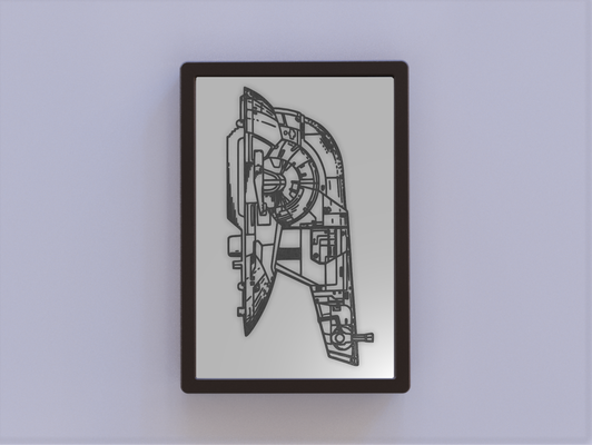 estrella guerras esclavo i patentar arte by conocido molinos 2d guerra galaxias pared 3d print model - Mito3D
